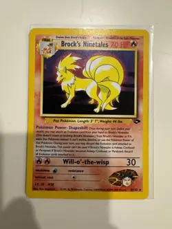Brock's Ninetales 3/132 WOTC Gym Challenge Unlimited Holo Pokemon Card LP - Image 3