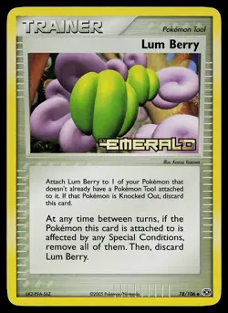Pokemon Card - Lum Berry Emerald 78/106 Reverse Holo Stamped - Image 1