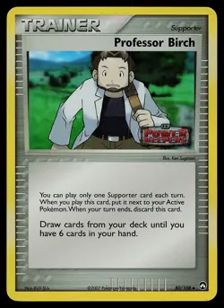 Pokemon Card - Professor Birch Power Keepers 80/108 Reverse Holo Stamped - Image 1