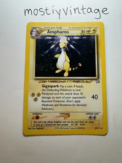 Pokemon Ampharos 1/111 Neo Genesis Unlimited Holo Vintage Card NM/LP - Image 1