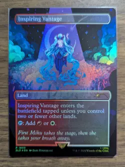 MTG Inspiring Vantage (1605) Rainbow Foil Hatsune Miku Secret Lair Drop NM - Image 1