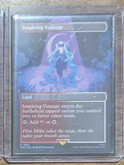 MTG Inspiring Vantage (1605) Rainbow Foil Hatsune Miku Secret Lair Drop NM - Image 2