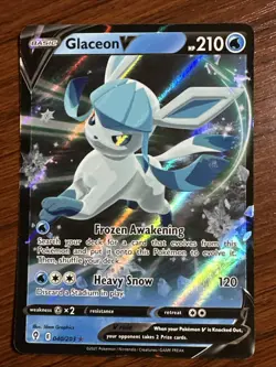 Glaceon V 040/203 Ultra Rare Holo Evolving Skies Pokemon TCG NM - Image 1
