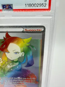 2020 Pokemon Sword & Shield Base Marnie #208 | SECRET RAINBOW | FULL ART | PSA 9 - Image 3