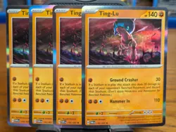 Pokemon TCG Twilight Masquerade Ting-Lu Holo Rare 110/167 x4 Playset - Image 1