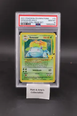 Venusaur 15/102 Celebrations: Classic Collection Holo Pokemon PSA 10 - Image 1