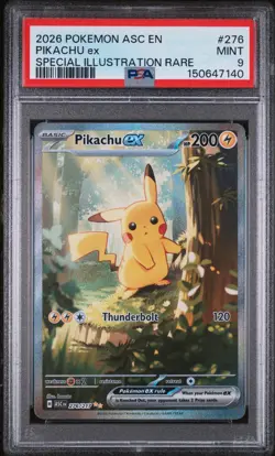 2026 POKEMON ASC EN-ASCENDED HEROES SPECIAL ILLUSTRATION RARE PIKACHU EX PSA 9 - Image 1