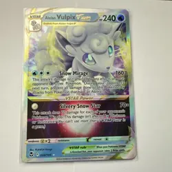 Alolan Vulpix VSTAR 034/195 Ultra Rare Silver Tempest Pokemon TCG Near Mint - Image 1