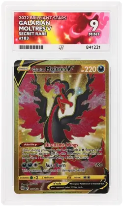 Galarian Moltres V Gold Secret Rare Pokemon Brilliant Stars 183/172 Ace Grade 9 - Image 1