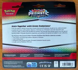 POKEMON PRISMATIC EVOLUTIONS TECH STICKER COLLECTION 3 BOOSTERS 1 SYLVEON FOIL - Image 2