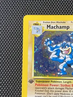 Pokemon Vintage Swirl COSMOS Holo Machamp 1st Edition CD-ROM Promo 8/102 WoTC - Image 2