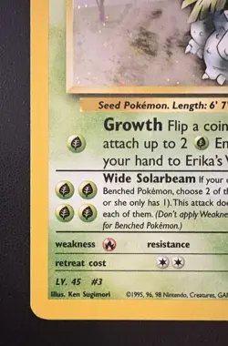 2000 Pokemon Erika’s Venusaur Holo Gym Challenge 4/132 - Image 3