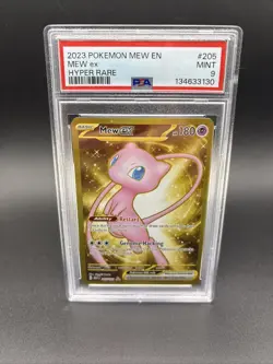 2023 POKEMON MEW EN-151 HYPER RARE #205 MEW EX PSA 9 - Image 1