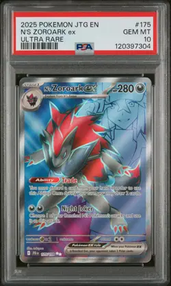 2025 POKEMON JTG EN-JOURNEY TOGETHER ULTRA RARE #175 N'S ZOROARK EX PSA 10 - Image 1