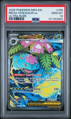 2025 POKEMON MEG EN-MEGA EVOLUTION ULTRA RARE #155 MEGA VENUSAUR EX PSA 10 - Image 1