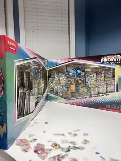 2X Pokemon Scarlet & Violet Prismatic Evolutions Lucario & Tyranitar Premium Box - Image 1