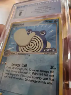 Pokemon 2005 Poliwhirl EX Unseen Forces Stamped Reverse Holo 68/115 CGC 8 - Image 2