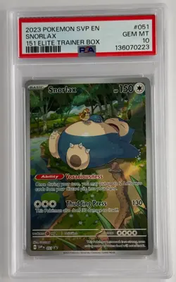 2023 POKEMON SVP EN-SV BLACK STAR PROMO 151 ELITE TRAINER BOX SNORLAX PSA 10 - Image 1