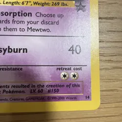 Mewtwo 2000 Pokemon Black Star Promo #14 EXCELLENT CONDITION - Image 4