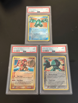 Pokemon ex Legend Maker Regice Regirock Registeel Gold Star 90 91 92 Seque PSA 9 - Image 1