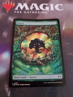 Mtg. Forest. Foil Dragons Eye. Tarkir Dragonstorm. Pack Fresh - Image 1