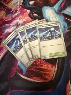 4x Team Rocket's Watchtower - 180/182 - SV10: Destined Rivals Pokemon Playset x4 - Image 1