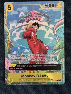 Bandai One Piece Monkey.D.Luffy Character Super Rare Egghead OP07-109 6000 Power - Image 1