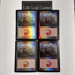 MTG *4 Retro Foil Mountain Basic Land 446* (NM) Commander Masters Magic - Image 1