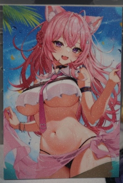 Hakui Koyori Vtuber Hololive Bikini Sexy Waifu Textured Custom Card - Image 1