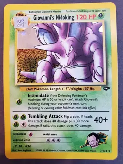 Excellent Condition Giovanni's Nidoking Holo 7/132 Gym Challenge Pokemon Card - Image 1