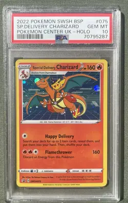 Pokemon 2022 Special Delivery Charizard SWSH075 Promo PSA 10 Holo Card - Image 1