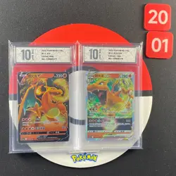 2pcs Pokemon Chinese TCG card Charizard CS5aC-004 005 Grade10 - Image 1
