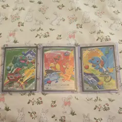 Pokemon TCG Holo Series 1 Bulbasaur Charmander Squirtle Lot 3 Cards English - Image 1