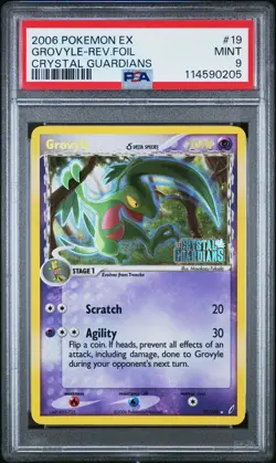 Pokemon card Grovyle Reverse Foil 19/100 EX Crystal Guardians 2006 English PSA 9 - Image 2
