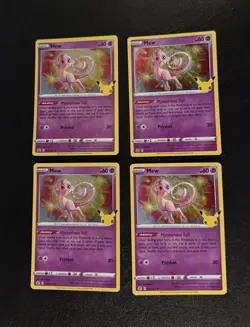 Lot of 4 Mew # 011/025 Holo Rare 2021 Pokemon Celebrations 25th Anniversary Card - Image 1