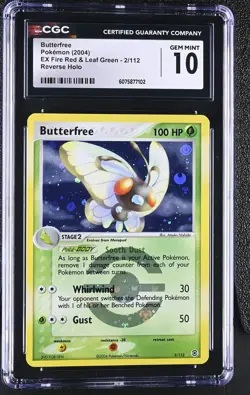CGC 10 Butterfree EX Fire Red & Leaf Green 2/112 Reverse Holo Pokemon Card - Image 1