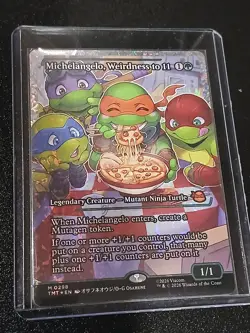 Michelangelo Weirdness to 11 Fractured Foil. MTG TMNT NM/M - Image 1