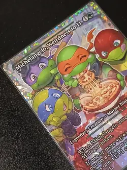 Michelangelo Weirdness to 11 Fractured Foil. MTG TMNT NM/M - Image 4