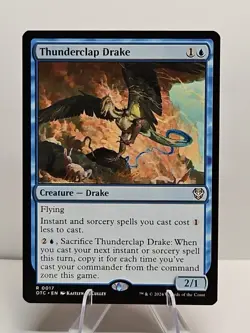 Thunderclap Drake Commander Outlaws of Thunder Junction NM Magic The Gathering - Image 1