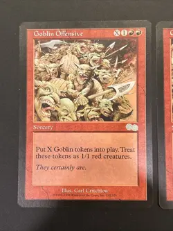 2x Goblin Offensive, Urza's Saga, Magic Mtg NM UP - Image 2