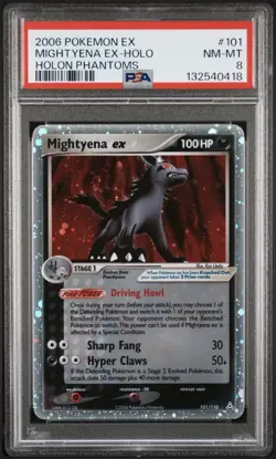 Mightyena EX 101/110 Holo Rare Pokemon EX Holon Phantoms 2006 Graded PSA 8 - Image 1