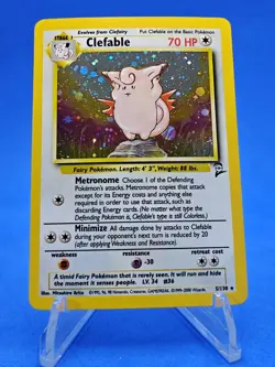 🔵 Pokemon TCG Base Set 2 CLEFABLE 5/130 Holo Rare Vintage LP/NM - Image 1
