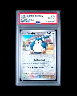 Pokemon TWM 136/167 - Twilight Masquerade Snorlax Reverse Holo - PSA 10 - Image 1