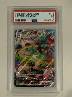 Pokemon Snorlax VMAX Sword & Shield Full Art #142 PSA 5 - Image 1