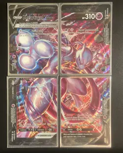 Pokemon Mewtwo V-UNION Holo Card Lot (4 Cards, Sword & Shield Set, English) - Image 1
