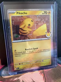 Pokemon TCG Pikachu 2026 Pokemon Day 051/162 Cosmos Holo Promo - Image 1