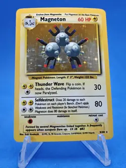 🔵 Pokemon TCG Base Set MAGNETON 9/102 Holo Rare Unlimited Vintage LP+ - Image 1