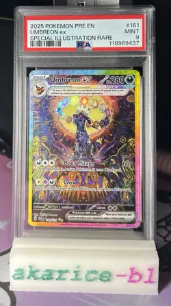 Pokemon 2025 Umbreon ex #161/131 SIR Prismatic Evolutions PSA 9 Mint - Image 1