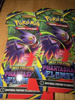Pokemon TCG Mega Evolution Sleeved Booster Pack Lot of 5 Phantasmal Flames - Image 2