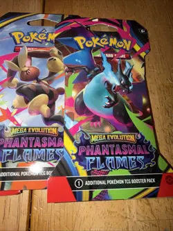 Pokemon TCG Mega Evolution Sleeved Booster Pack Lot of 5 Phantasmal Flames - Image 4